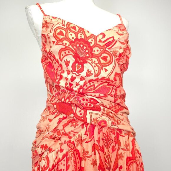 FARM RIO Jaipur Red Cross Over Maxi Dress Medium - Picture 9 of 13